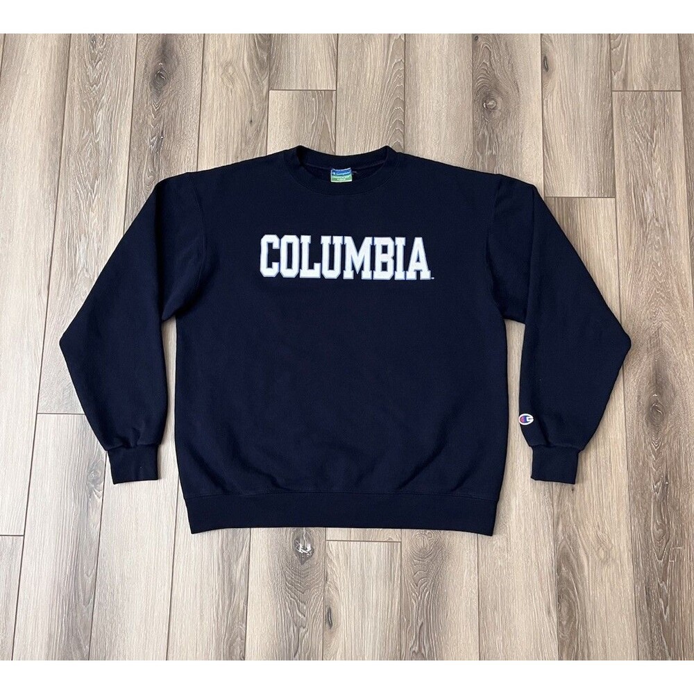 Columbia University Champion Eco Fleece Blue Crewneck Sweatshirt Mens Sz Large